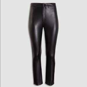 NWT Ann Taylor Faux Leather Kick Crop Jeans